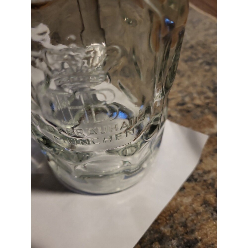 Vintage 1964 Hofbrauhaus Munchen 1L Glass Beer Stein Mug Rastal Germany Dimpled - Picture 9 of 9